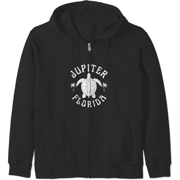 Jupiter Florida Beach Sea Turtle Summer Vacation Zip Hoodies-image