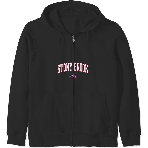 Stony Brook Seawolves Arch Over Officially Licensed T Zip Hoodies-image