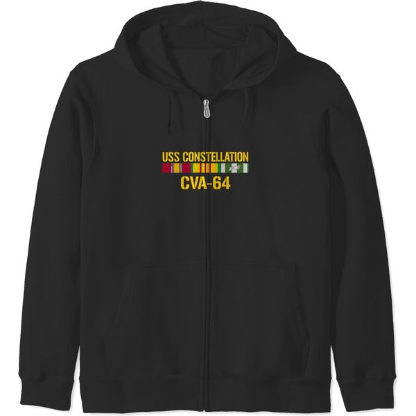 Uss Constellation Cva-64 Vietnam Veteran Zip Hoodies-image