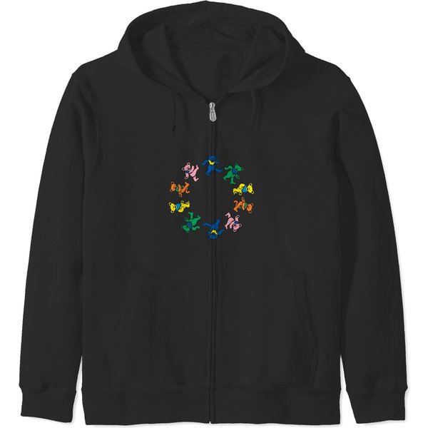 Greatful Dead Bear Circle Zip Hoodies-image