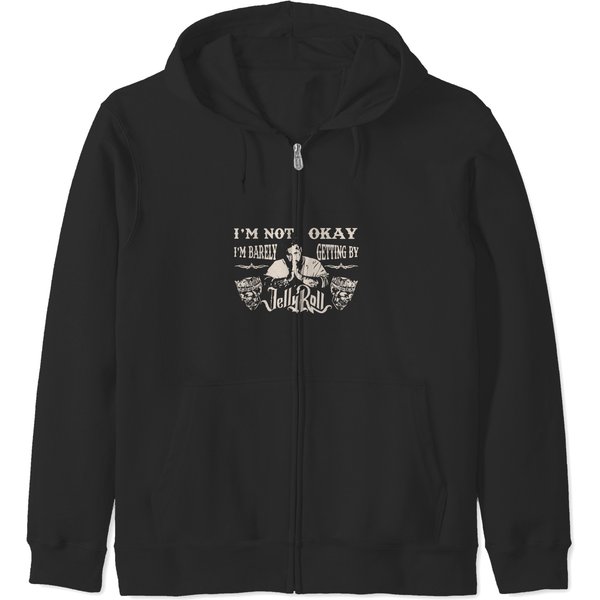 Jelly Roll Zip Hoodies, I Am Not Okay Zip Hoodies, Country Music 2024 Concert-image