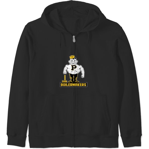 Vintage Boilermaker Mascot - Purdue - Zip Hoodies-image