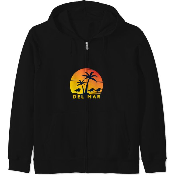 Del Mar Horse Racing Thoroughbred Santa Anita Horse Player Zip Hoodies