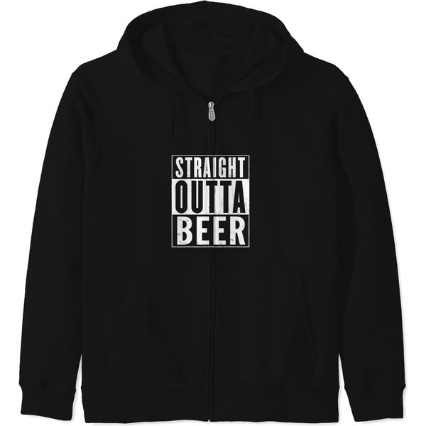 Mens Straight Outta Beer Funny Zip Hoodies-image