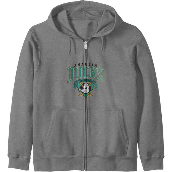 Anaheim Ducks Zip Hoodies Crewneck | Vintage Ducks Zip Hoodies Anaheim Hockey-image