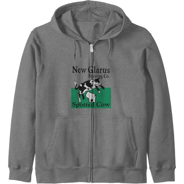 Spotted Cow New Glarus Brewery Zip Hoodies