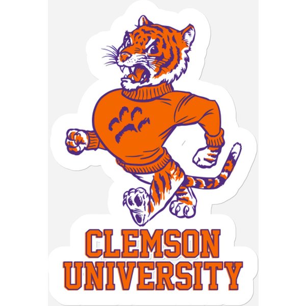 Vintage Tiger Mascot For Clemson - Clemson - Stickers-image