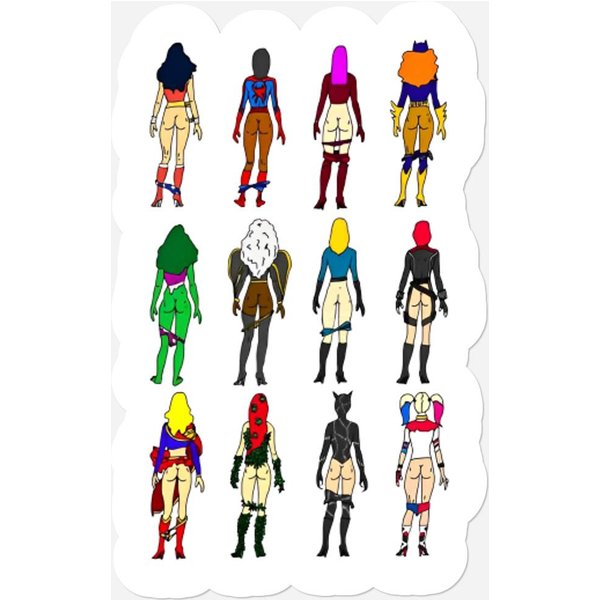 Super Heroine Butts - Super Heros - Stickers-image