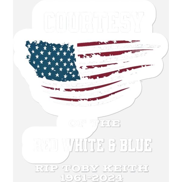 In Memory Of Toby Keith 1961 To 2024 Red White Blue Stickers-image