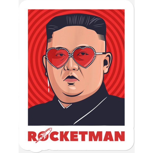 Kim Jong Un Rocketman North Korea Art Stickers-image