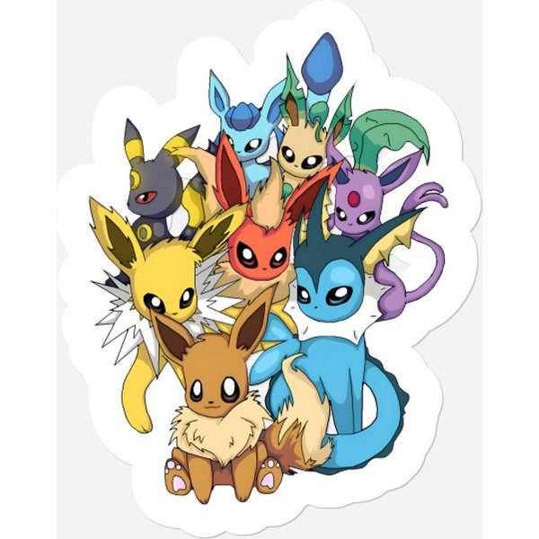 Eevee Evolution Anime Pkm Stickers-image