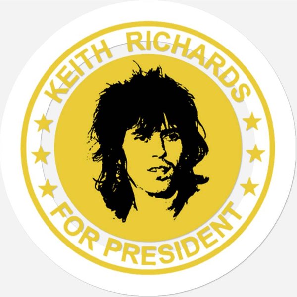 Keith Richards For President Aldult Fashion Stickers Music Tour 2024 Men Classic Stickers-image