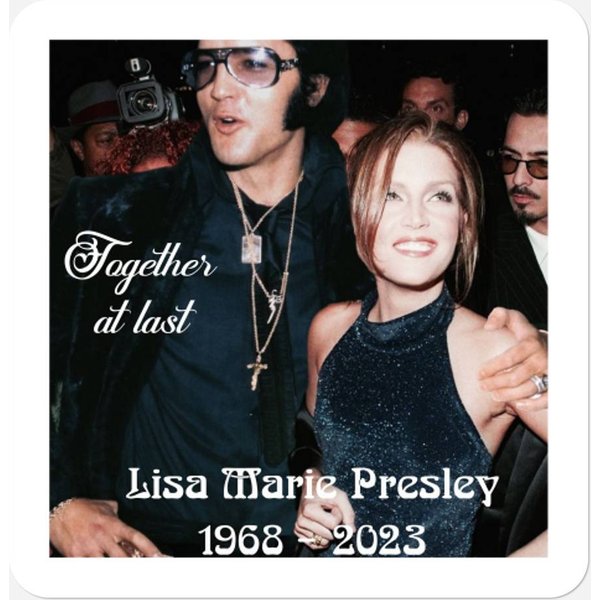 Elvis And Lisa Marie Presley Stickers - Heartfelt Tribute 1968 - 2023-image