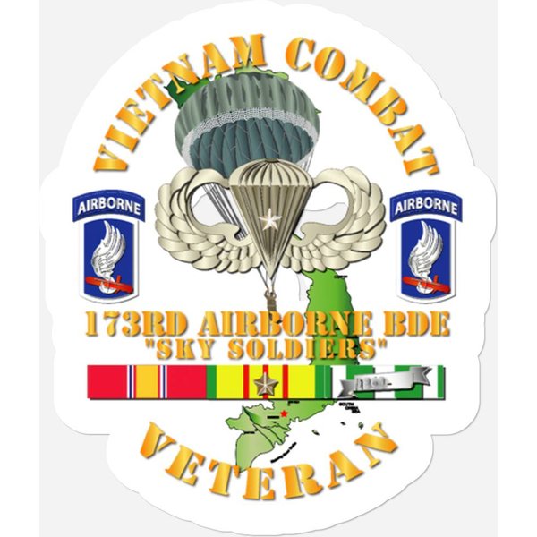 Vietnam Combat Infantry Veteran W 173Rd Airborne Bde Ssi V1 Stickers-image