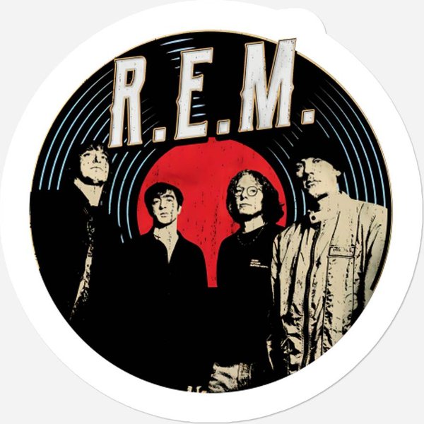 Rem Rock Band Stickers | Vintage Vinyl Rem Band Stickers-image