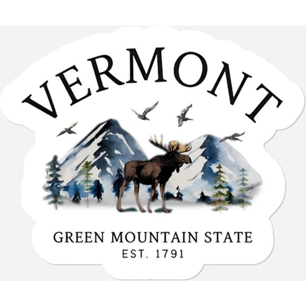 Vermont Stickers, Green Mountain State Moose Stickers-image