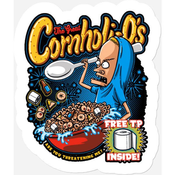 Beavis The Great Cornholio Are You Threatening Me Stickers-image