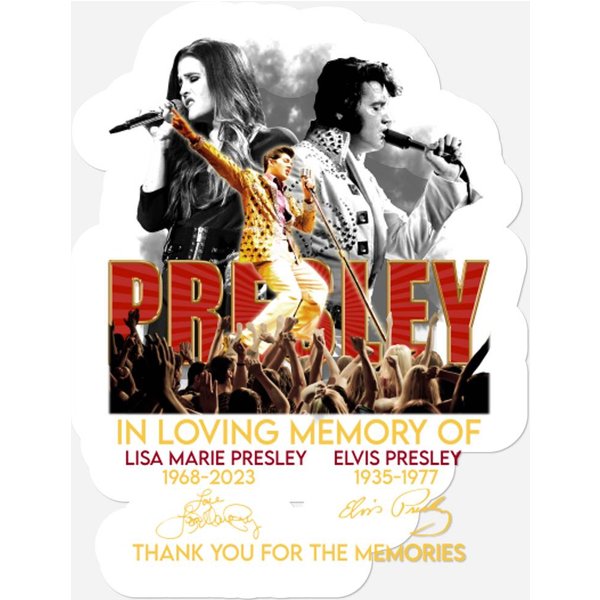 In Loving Of Lisa Marie Presley 1968-2023 Elvis Presley 1935-1977 Stickers-image