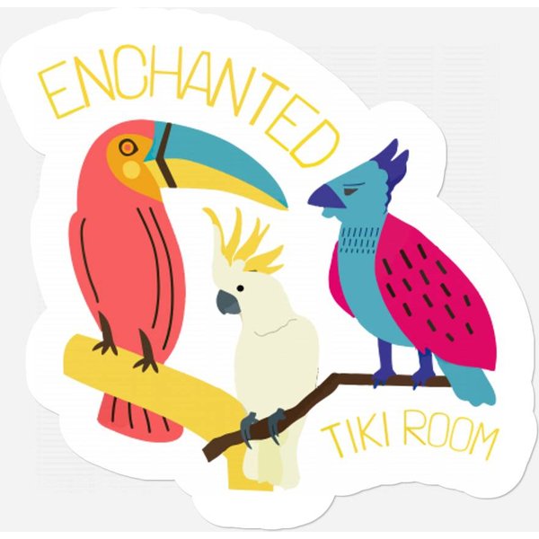 Tiki Room Unisex Stickers - Enchanted Tiki Room Parrots-image