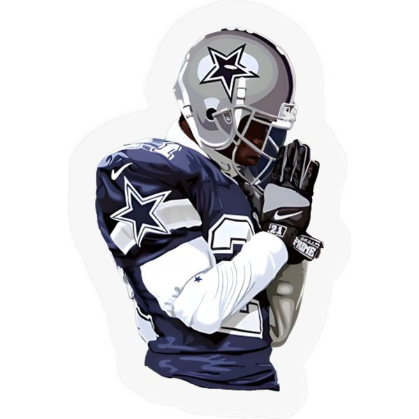 Deion Sanders Praying Dallas Football Fan Stickers-image