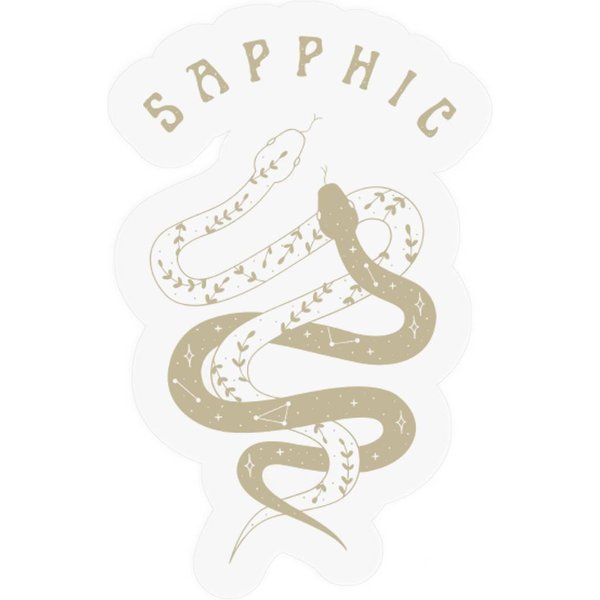 Sapphic Stickers, Mystical Sapphic Snakes, Boho Celestial-image