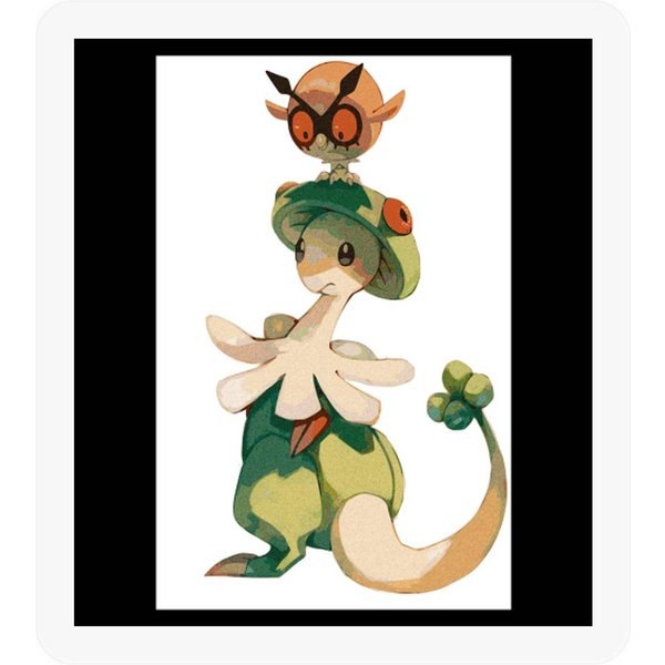 Breloom And Hoothoot Playing Together - Pocket Monsters Stickers-image