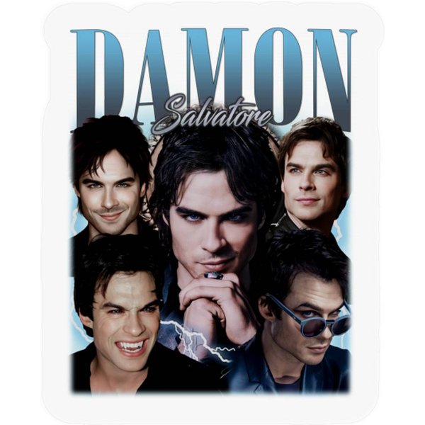 Limited Damon Salvatore Stickers Vintage Horror Team Damon Salvatore Stickers-image