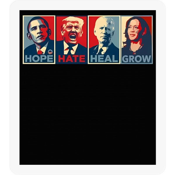 Hope Hate Heal Grow Harris 2024 Stickers-image