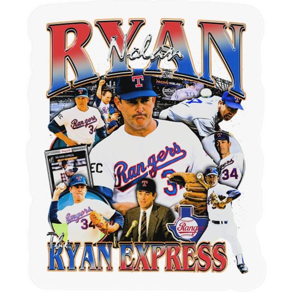 Vintage 90S Graphic Style Nolan Ryan Stickers, Nolan Ryan Stickers-image