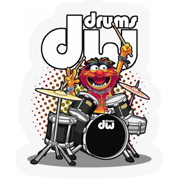 Animal Drummer Dw Drums Black Classic Stickers-image