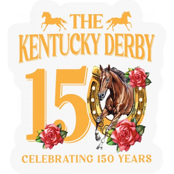 Kentucky Derby 150Th Anniversary Stickers, Kentucky Derby Horse Racing Stickers-image