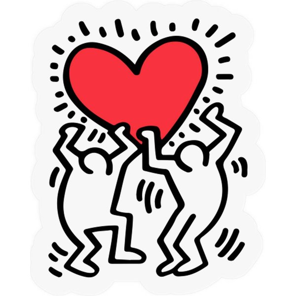 Keith Haring Stickers Da Uomo Con Icona Del Cuore, Street Art-image