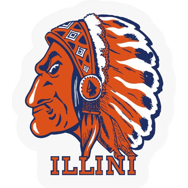 Illinois T-Shirtvintage Chief Illiniwek Artwork T-Shirt_By Osprey_ Stickers-image