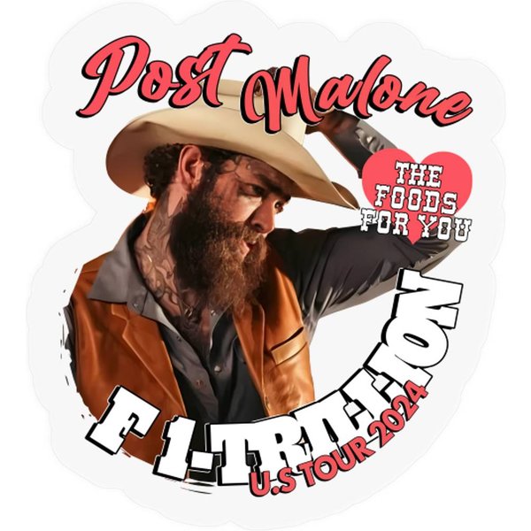 Vintage Post Malone F-1 Trillion Album Sticker Merchandise-image