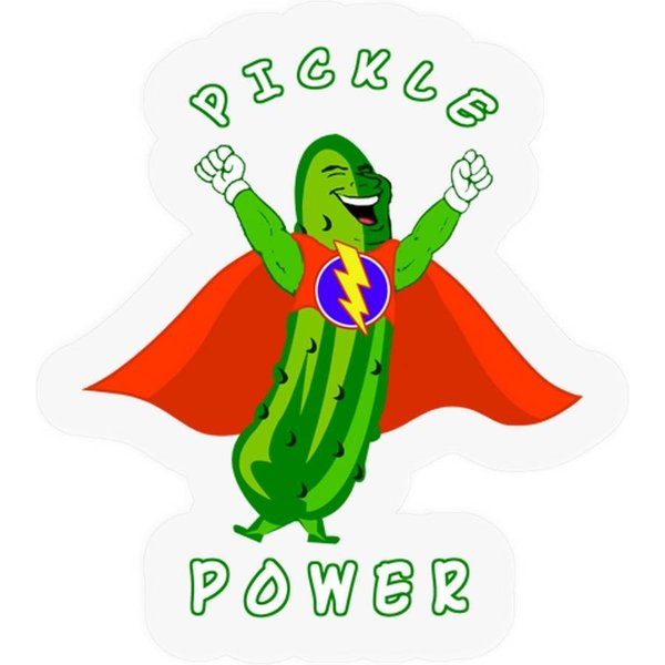 Pickleball Pickle Power Super Hero Stickers-image