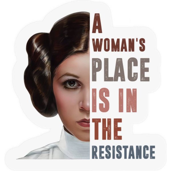 Princess Leia A Woman’S Place Is In The Resistance Vintage Stickers-image