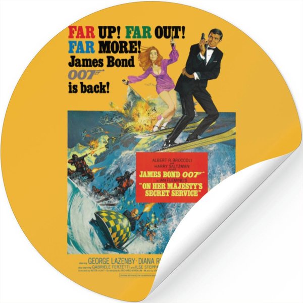 On Her Majesty's Secret Service 1969 James Bond V1 Natural White Grey Vintage Men Stickers-image