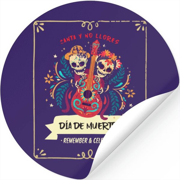 Dia De Muertos Dia De Los Muertos Distressed Stickers-image