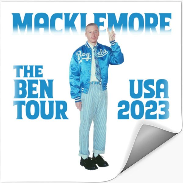 Macklemore The Ben Tour 2023 Tracklist Stickers, Macklemore Tour Stickers For Fan Stickers-image