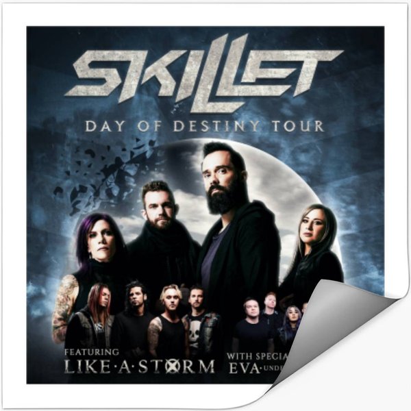 Rock Resurrection Tour Theory Of A Deadman Skillet Stickers-image