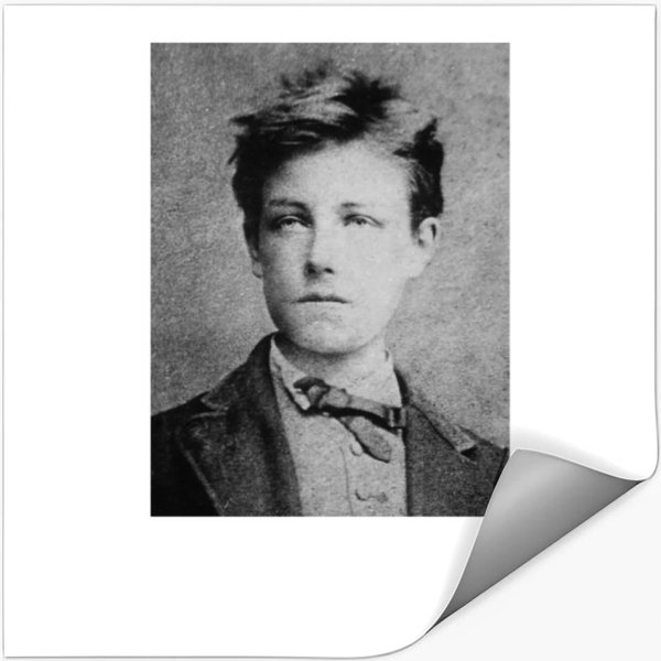Portrait And Signature Of Arthur Rimbaud Stickers-image