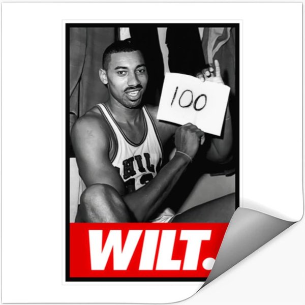 Wilt Chamberlain Basketball Stickers-image
