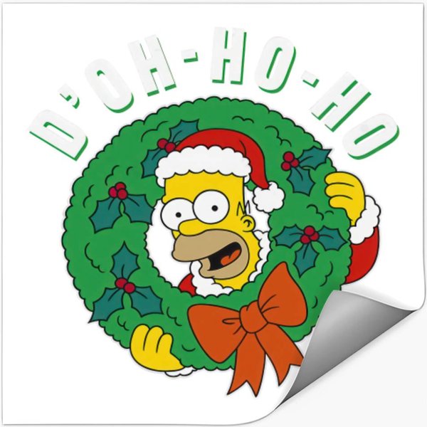 The Simpsons Christmas Santa Homer D'oh-Ho-Ho Alt Stickers-image