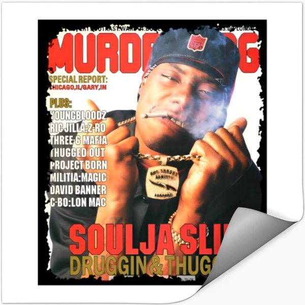 Soulja Slim Stickers, Soulja Slim Rapper Hip-Hop Vintage Stickers-image