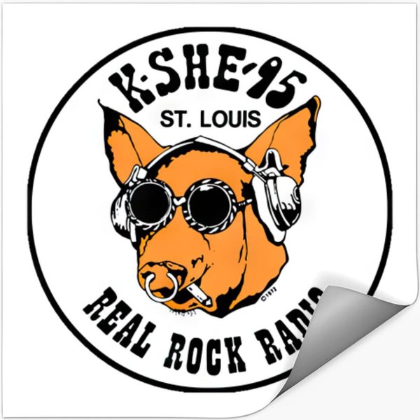 Kshe 95 Real Rock Radio Station Stickers-image