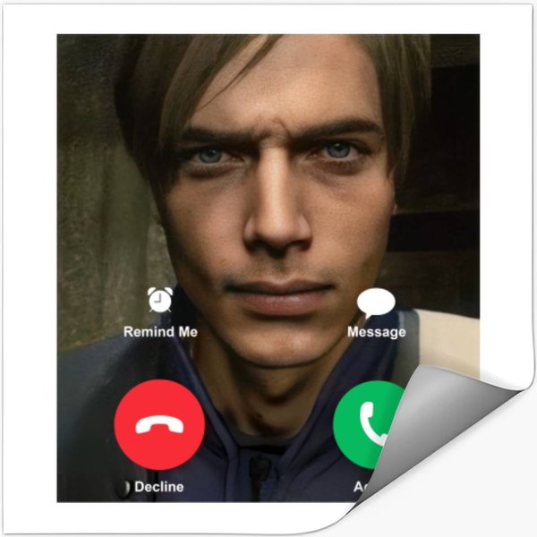 Leon Facetime Meme Stickers, Leon Kennedy Stickers, Resident Evil 4 Remake 2023 Stickers-image