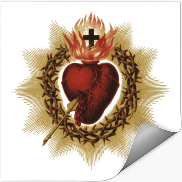 Sacred Heart Of Jesus Catholic Stickers-image