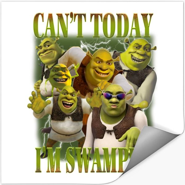 Can't Today I'm Swamped Stickers, Shrek Stickers, Funny Shrek Stickers-image