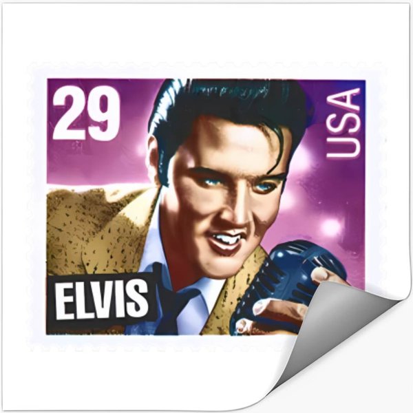 Elvis Presley Portrait Usa Postage Stamp - Elvis Presley - Stickers-image