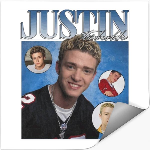 Justin Timberlake, 90'S, Vintage, Uni, Black Stickers-image